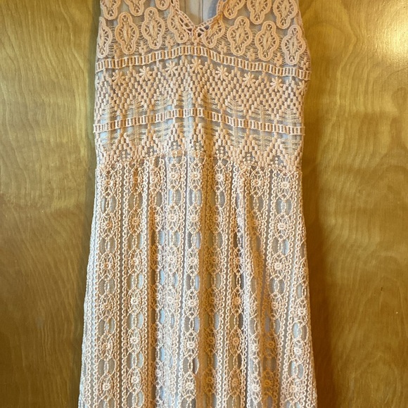Anthropologie KOROVILAS Calantha Laced In Maxi Dress In Light Peach. Size S - Picture 6 of 16